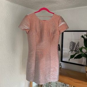 NWT Metallic Pink/Rose Gold Structured Mini Dress